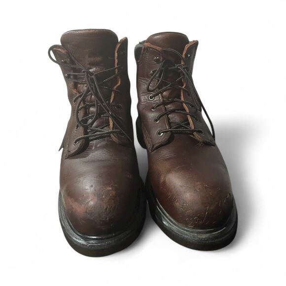 Red Wing 606 Leather Work Boots 9.5 D Brown Lace Up Outdoor Supersole Steel Toe - Picture 4 of 8